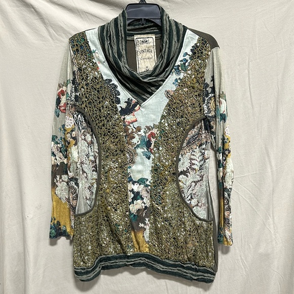 Vintage Concept Asymmetrical Top Womens MEDIUM /‎ Box 2-2 - Picture 1 of 9